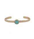 Jonc Banditas Bijoux Créations en Vermeil travaillé et Turquoise, fait main, pour femme 