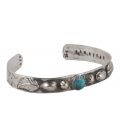 Banditas Creations Cuff, Stamped Silver and "Carico Lake", for women