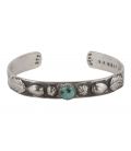 Banditas Creations Cuff, Stamped Silver and "Carico Lake", for women