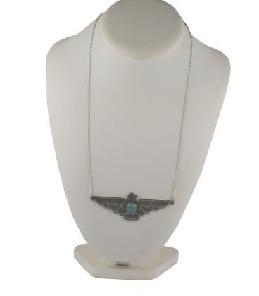 Sautoir Banditas "Thunderbird", Argent et Turquoise, pour femme