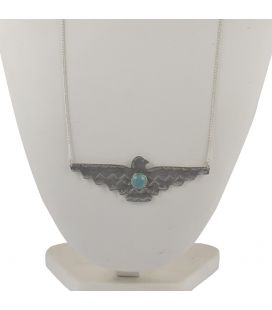 Sautoir Banditas "Thunderbird", Argent et Turquoise, pour femme