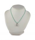 COLLIER CAURI, ARGENT ET TURQUOISE CARRÉE, POUR FEMME 