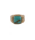 Banditas Creations ring, gold plated and LArimar, for women