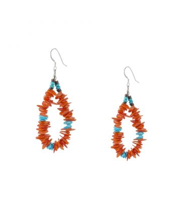 COllierPueblo en Turquoise et Spiney Oyster, entièrement fait main, pour homme et femme