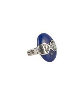 BAGUE TOUAREG EN ARGENT ET LAPIS LAZULI, COLLECTION AFRIQUE, POUR FEMME