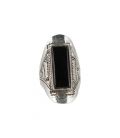 Bague Touareg en Argent travaillé et Onyx, Collection Afrique, pour femme