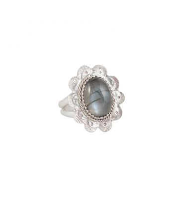 Banditas creations ring, Carico Lake Turquoise on stamped Silver, for women 