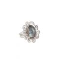 SL Bijoux creations ring, Carico Lake Turquoise on stamped Silver, for women