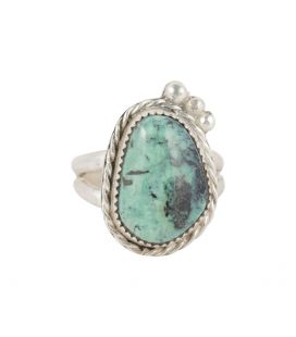 Banditas creations ring, Nacozari Turquoise on stamped Silver, women and men