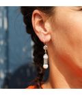 TOUAREG WOMEN EARRINGS, DESERT GODESS HEAD,SILVER AND AGATE