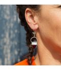 TUAREGS WOMEN EARRINGS, SILVER AND GLASS BEADS