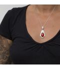 PENDENTIF TOUAREG en Argent et Cornaline, pour femme et enfant