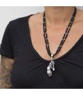 Collier Kokopelli reversible en Argent et pierres, Collection Amérindienne, pour homme et femme 