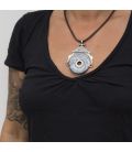 GROS PENDENTIF TRADITIONNEL TOUAREG EN ARGENT TRAVAILLÉ ET GROSSE JASPE,POUR HOMME ET FEMME 