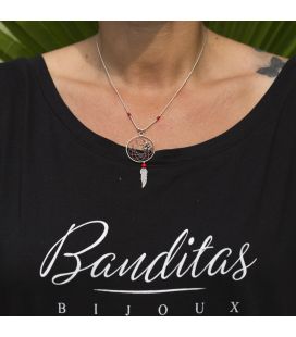 "Liquid Silver" necklace. Silver Dream Catcher with spider,for women and girls .