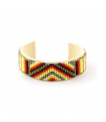 NATIVE AMERICAN NAVAJO CUFF IN EMBROIDERED BEADS by Artist Jacqueline Cleveland