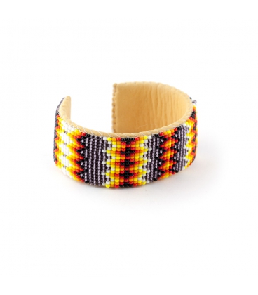 NATIVE AMERICAN NAVAJO CUFF IN EMBROIDERED BEADS by ANita Willis