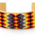 BRACELET MANCHETTE, AMÉRINDIEN NAVAJO, PERLES DE ROCAILLES TISSEES, par ANita Willis