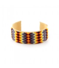 NATIVE AMERICAN NAVAJO CUFF IN EMBROIDERED BEADS by ANita Willis