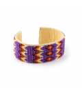 NATIVE AMERICAN NAVAJO CUFF IN EMBROIDERED BEADS by ANita Willis