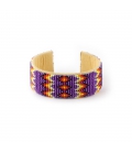 NATIVE AMERICAN NAVAJO CUFF IN EMBROIDERED BEADS by ANita Willis