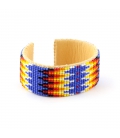 NATIVE AMERICAN NAVAJO CUFF IN EMBROIDERED BEADS by ANita Willis