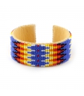 NATIVE AMERICAN NAVAJO CUFF IN EMBROIDERED BEADS by ANita Willis