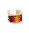Very larg,NATIVE AMERICAN NAVAJO CUFF IN EMBROIDERED BEADS by Jacqueline Cleveland