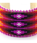 Very larg,NATIVE AMERICAN NAVAJO CUFF IN EMBROIDERED BEADS by Jacqueline Cleveland