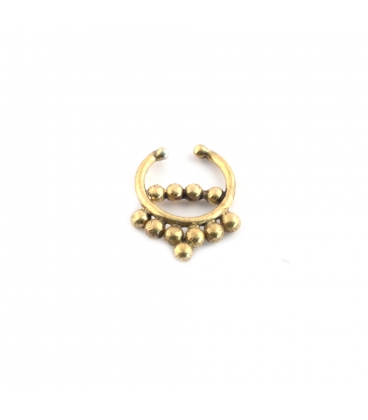 Brass Faux septum clip, adjustable, for Earring or Nose