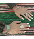 Women Set, Navajo Necklace, Bracelet and Earrings, Silver and Stones, sold together or separately