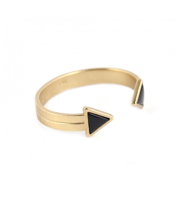 "buffalo spirit" CUFF, GOLD PLATED AND ONYX, for women