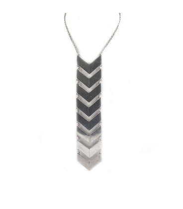 "GARDEN ROUTE" TIE necklace, silver PLATED, for women