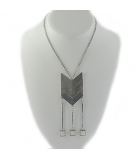 COLLIER "MANDELA", 2 BANDITS, plaqué argent , pour Femme