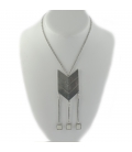 COLLIER "MANDELA", 2 BANDITS, plaqué argent , pour Femme