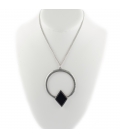 COLLIER 2 BANDITS "WHARF RAT" plaqué argent et Onyx pour Femme